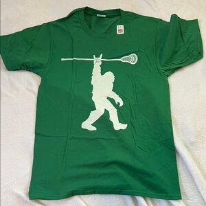 Sasquatch Yeti Lacrosse Green T-Shirt (Men’s S)